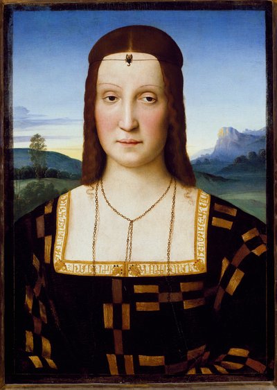 Portrét Elisabetty Gonzagaové, kolem 1504-1505 (olej na dřevě) od Raphael