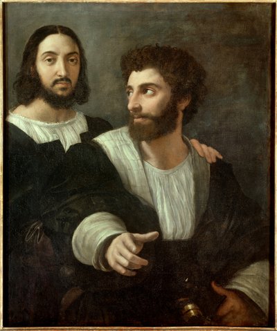 Portrét umělce s přítelem. Raffaello Sanzio dit Raphael (1483-1520) od Raphael