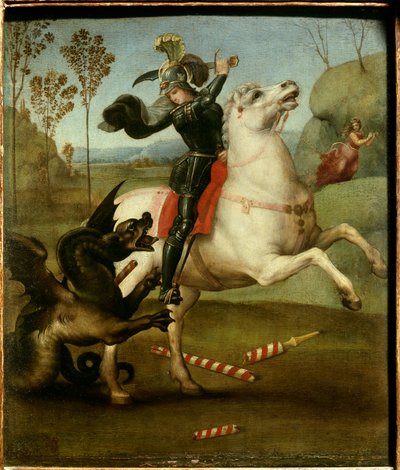 Svatý Jiří v boji s drakem Raphael (1483-1520/italsky) Olej na dřevěné desce - “”Svatý Jiří zápasící s drakem””” Malba Raffaella Sanzia (Raphaela) (1483-1520) 1505 Sun. 0,29x0,25 m od Raphael