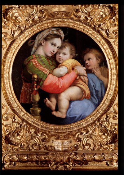 Madona ze židle - olej na dřevě od Raphael