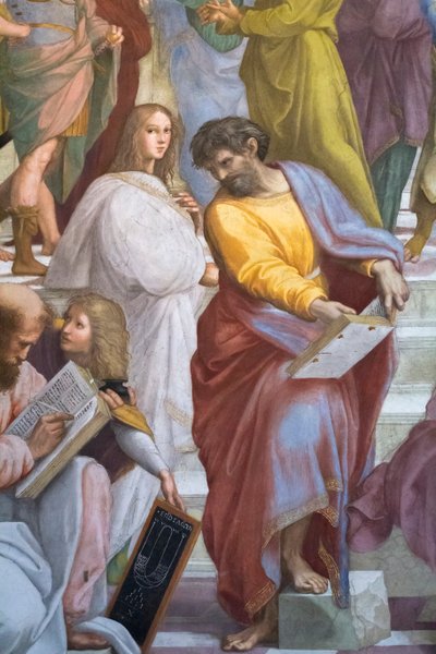 Škola v Athénách, detail Parmenida, Scala della Segnatura od Raphael (1483-1520)