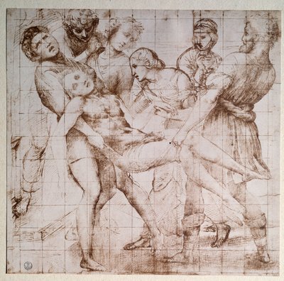 Studijní depozice pro oltářní obraz Baglioni - kresba, kolem 1507 od Raphael