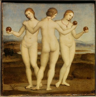 Obraz tří grácií od Raffaella Sanzia dit Raphaela (1483-1520). 1504-1505. Chantilly. Muzeum Conde. od Raphael