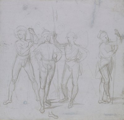 Skupina čtyř stojících vojáků, c1503. od Raphael