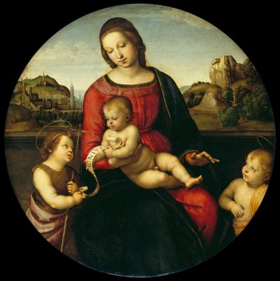 Marie s dítětem, Jan Křtitel a svatý chlapec Madonna Terranuova, c. 1505 od Raffaello Sanzio Raphael