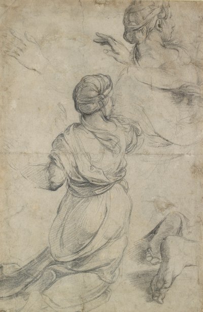 Studie pro dvě klečící ženy, c1500-1520 od Raphael