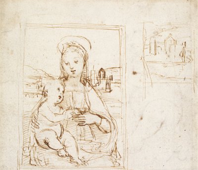 Studie pro obraz Panny Marie s dítětem, c1500-1504 od Raphael