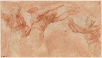 Studie pro bohy slavící svatbu Psyché a Amora, 1518-1519. od Raphael