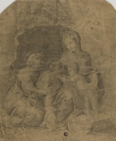 Panna s dítětem se svatou Alžbětou a dítětem Janem Křtitelem od Raphael