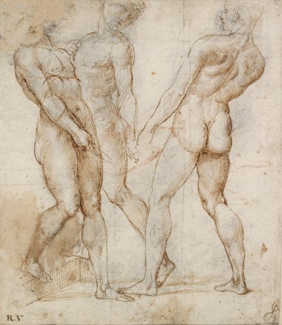 Tři nositelé aktů Studie pro hrob, počátek 16. století od Raphael