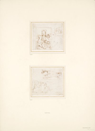 Dvě samostatné skici krajin, 1500-1504 od Raphael