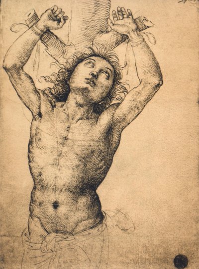 Svatý Šebestián; kresba Raphael, Gallerie dellAccademia, Benátky od Raffaello Sanzio Raphael