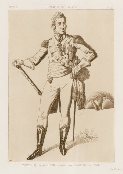 Gentleman - bratr krále, po rytině z roku 1814 od Raphael Jacquemin