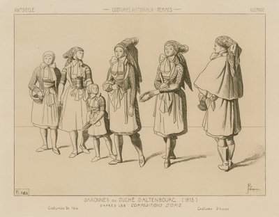 Německé národní kroje - vévodství Saxe-Altenburg (1815) od Raphael Jacquemin