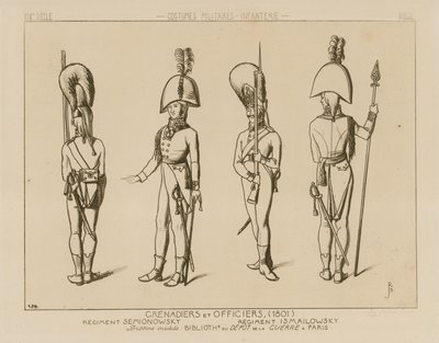 Ruští granátníci a důstojníci, 1801 od Raphael Jacquemin