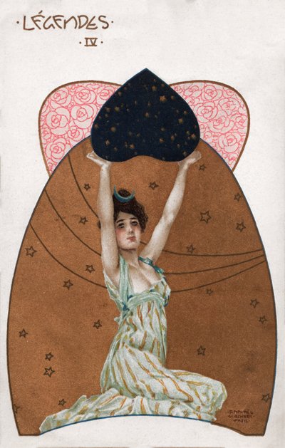 Žena v secesním stylu, kolem roku 1900 (ilustrace) od Raphael Kirchner