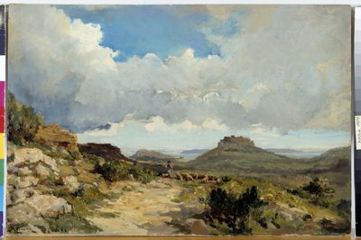 Berger a Miramas le Vieux, Etang de Berre v Bouches of the Rhone Malba Raphaela Luca Ponsona (1835-1904) Povinná zmínka: Collection foundation needs de Provence, Marseille od Raphael Luc Ponson