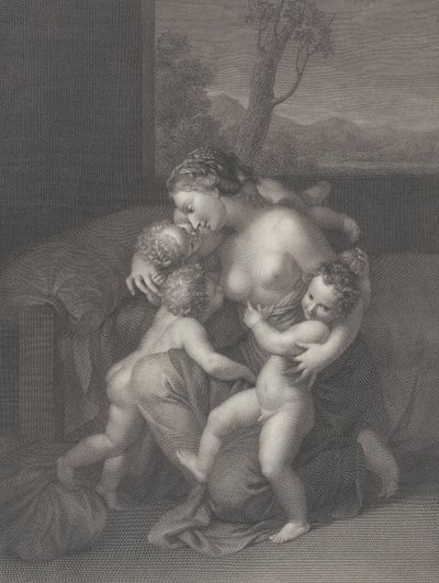 Charita se třemi malými dětmi, 1795. od Raphael Morghen