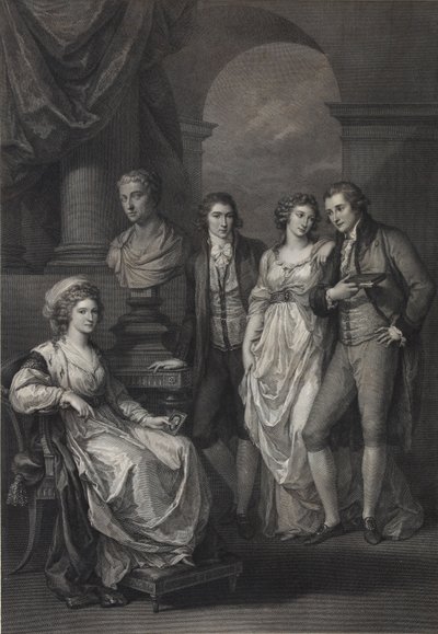 Rodinný portrét Catherine Petrovna Baryatinskaya 1750-1811, rozené princezny z Holstein-Beck, 1793 od Raphael Morghen