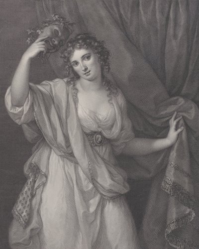 Lady Hamilton jako komická múza, Thalia, 1791. od Raphael Morghen