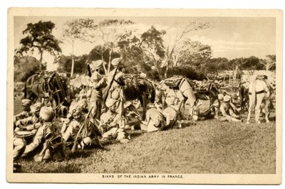 Sikhové indické armády ve Francii, 1914-15 (sépiová fotografie) od Raphael Tuck and Sons