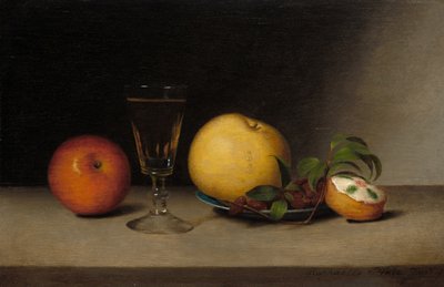Zátiší s jablky, sherry a čajovým dortem od Raphaelle Peale