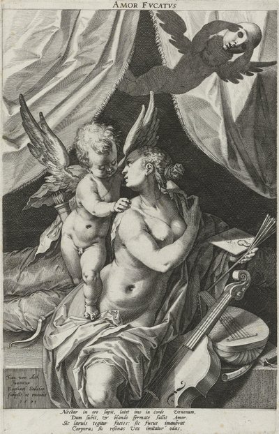 Alegorie klamné lásky Amor Dvcatvs (název na objektu) od Raphaël Sadeler (I)