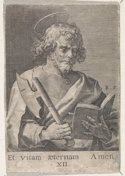 Apoštol Matyáš Kristus, Marie a dvanáct apoštolů (název série) od Raphaël Sadeler (I)