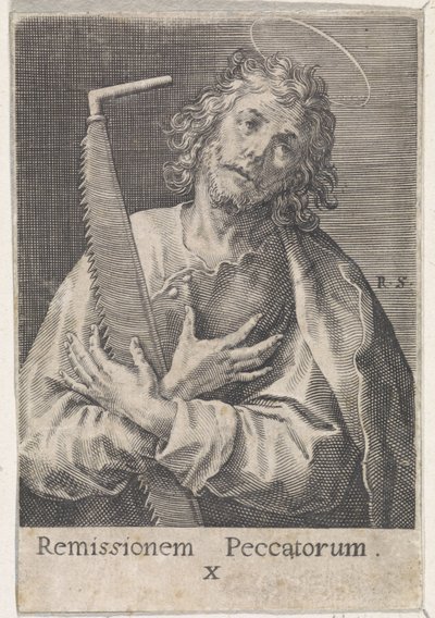 Apoštol Šimon Zélót Kristus, Marie a dvanáct apoštolů (název série) od Raphaël Sadeler (I)