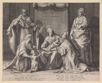 Svatá rodina se Zachariášem, Alžbětou a Janem Křtitelem od Raphaël Sadeler (I)
