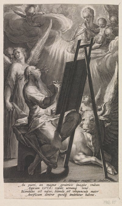 Evangelista Lukáš maluje Marii s dítětem Kristem od Raphaël Sadeler (I)
