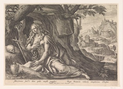 Maria Magdalena in de wildernis od Raphaël Sadeler (I)