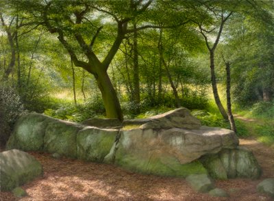 Adel Crags: zářivé zářijové ráno, 2001 (olej na desce) od Raymond Booth