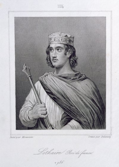 Lothair (941-986) král Francie, vyryl Delannoy od Raymond Quinsac Monvoisin