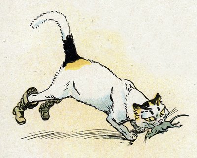 Ilustrace "Le Chat Botte" k Pohádkám Charlese Perraulta (ilustrace) kolem roku 1920 od Raymond de la Neziere