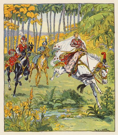 Les Mille et Une Nuits / Tisíc a jedna noc (barevná litografie) od Raymond de la Neziere