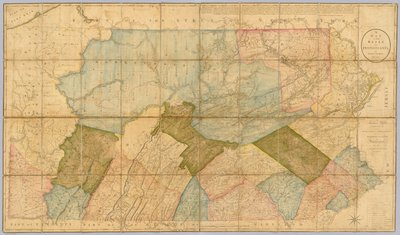 Mapa státu Pensylvánie od Reading Howell