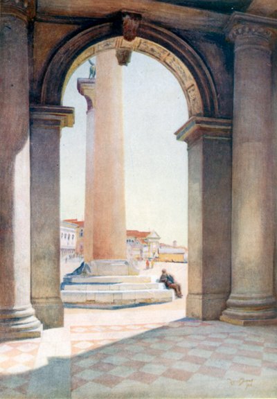 Riva Degli Schiavoni (barevná litografie) od Reginald Barratt