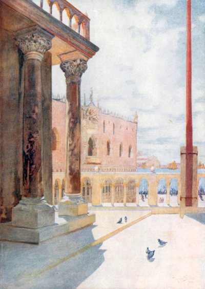 Pohled z galerie San Marco (barevná litografie) od Reginald Barratt