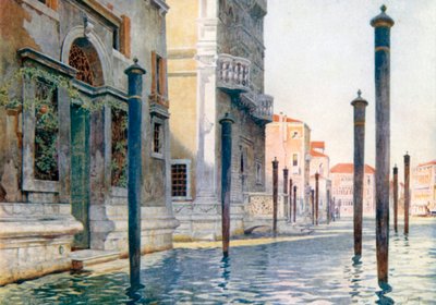 Pohled na Canal Grande (barevná litografie) od Reginald Barratt