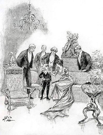 Ilustrace k filmu Malý lord Fauntleroy (rytina) od Reginald Bathurst Birch