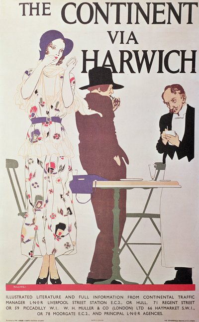 Kontinent Via Harwich (plakát) od Reginald Edward Higgins