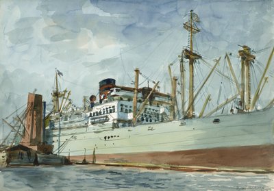 Parní nákladní loď a remorkér od Reginald Marsh