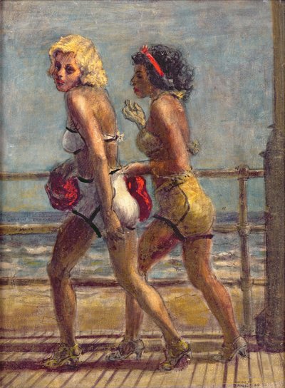 Dvě dívky na promenádě (tempera na plátně) od Reginald Marsh