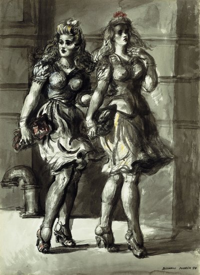 Dvě mladé ženy na procházce od Reginald Marsh