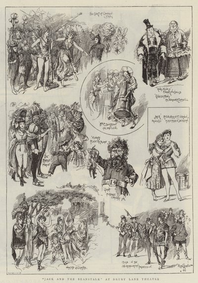 "Jack a fazolový stonek" v divadle Drury Lane (rytina) od Reginald Thomas Cleaver
