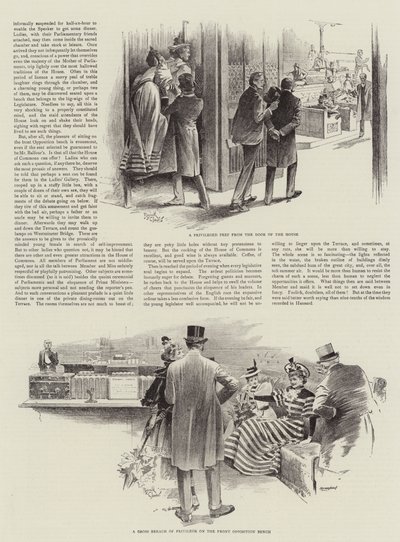 Dáma na návštěvě v Dolní sněmovně (litografie) od Reginald Thomas Cleaver