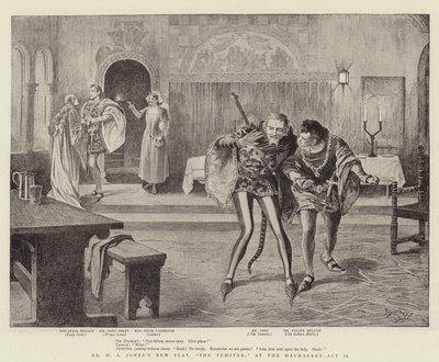 Nová hra pana H. A. Jonese "Pokušitel" v Haymarketu, druhé dějství (litografie) od Reginald Thomas Cleaver