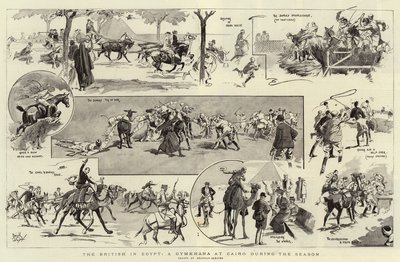 Britové v Egyptě, Gymkhana v Káhiře během sezóny (litografie) od Reginald Thomas Cleaver