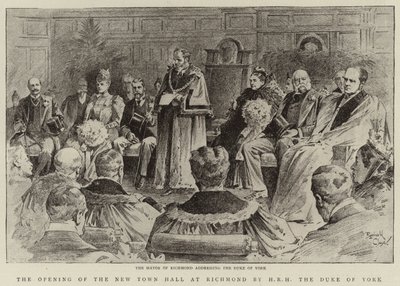Otevření nové radnice v Richmondu vévodou z Yorku (litografie) od Reginald Thomas Cleaver